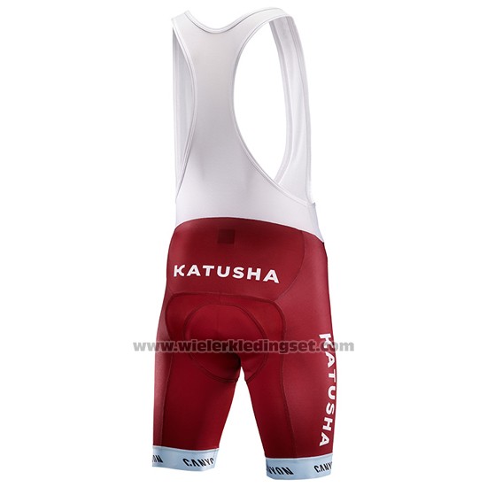 2017 Fietskleding Katusha Rood en Wit Korte Mouwen en Koersbroek